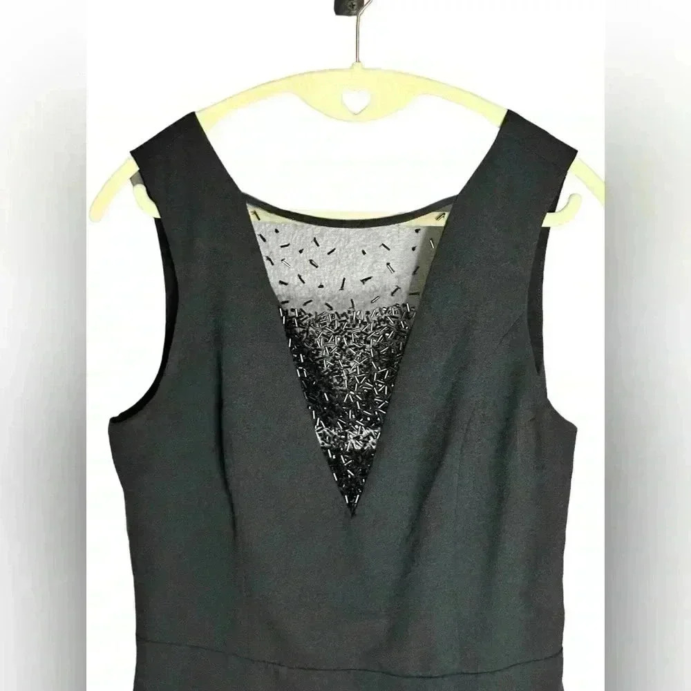 Abercrombie & Fitch Beaded Black Sheer Dress Size Medium - Picture 2 of 4